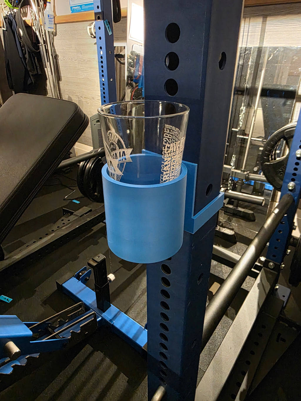 3" x 3" squat rack drink holder