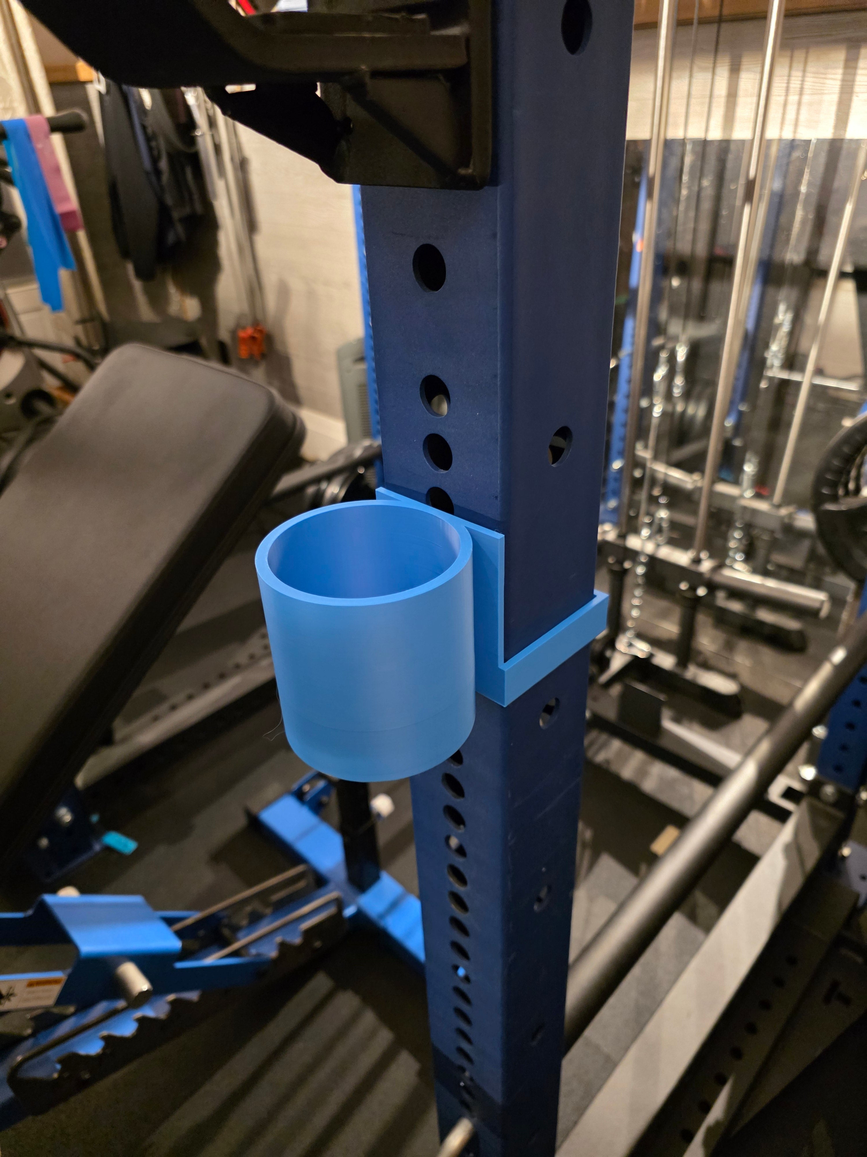 3" x 3" squat rack drink holder