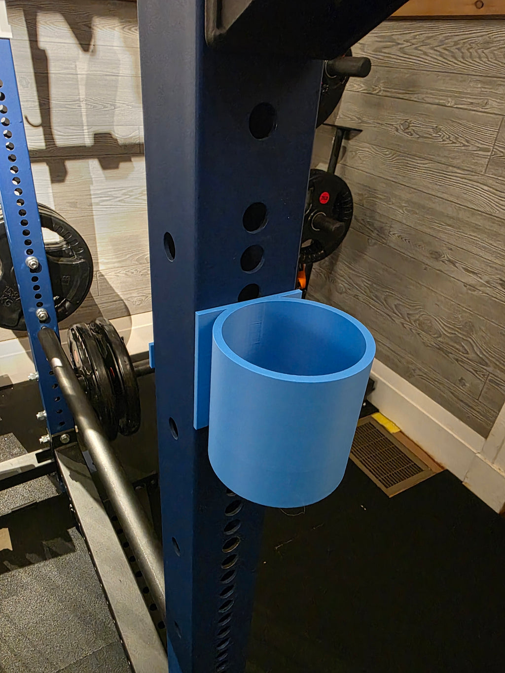 3" x 3" squat rack drink holder