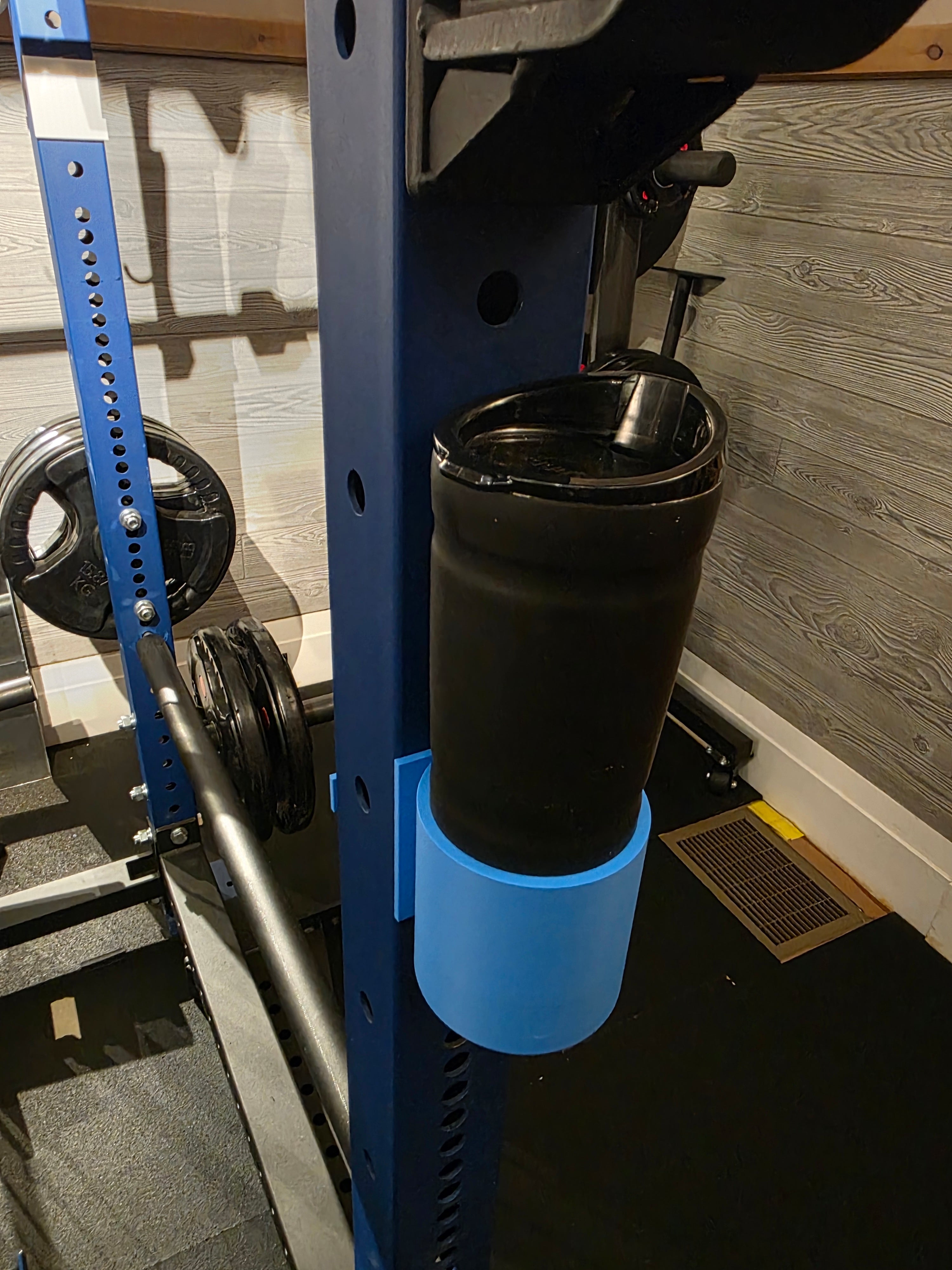 3" x 3" squat rack drink holder